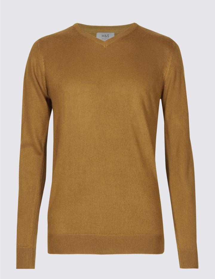 Marks & Spencer V-neck Jumper Amber
