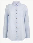 Marks & Spencer Long Sleeve Relaxed Fit Shirt Blue