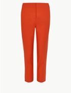 Marks & Spencer Cotton Rich Slim Cropped Trousers Mango