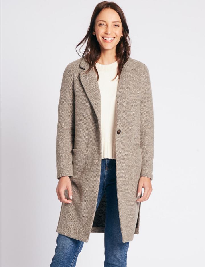 Marks & Spencer Textured One Button Jacket Stone