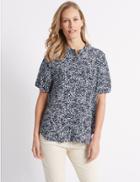 Marks & Spencer Printed Half Sleeve Shirt Navy Mix