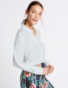 Marks & Spencer Scoop Neck Ruched Sleeve Tunic Ivory