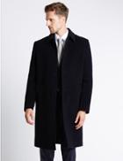 Marks & Spencer Wool Rich Thermal Overcoat Navy