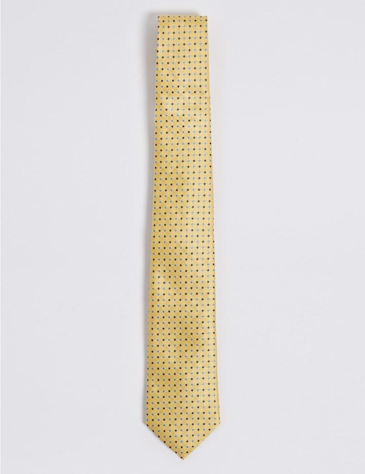 Marks & Spencer Textured Tie Yellow Mix