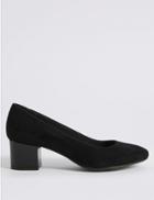 Marks & Spencer Wide Fit Block Heels Court Shoes Black