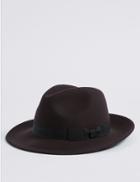 Marks & Spencer Pure Wool Fedora With Stormwear&trade; Mocha