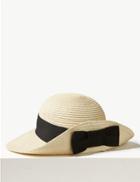 Marks & Spencer Grosgrain Bow Up Brim Sun Hat Natural Mix