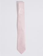 Marks & Spencer Pure Silk Textured Tie Pale Pink