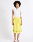 Marks & Spencer Pleated A-line Midi Skirt Yellow