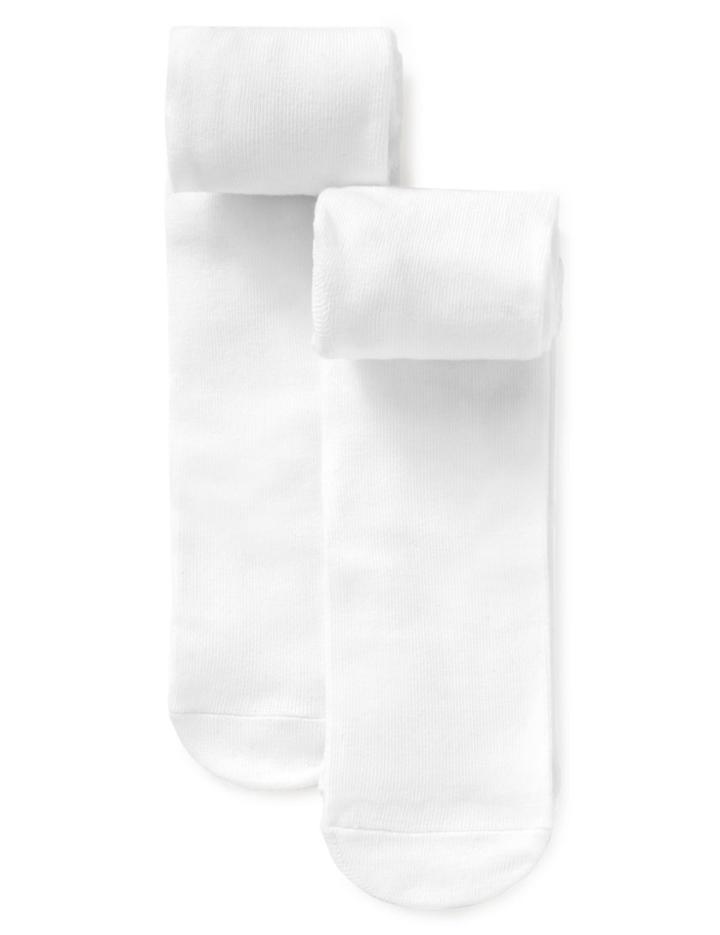 Marks & Spencer 2 Pairs Of Cotton Rich Staysoft&trade; Tights (0-24 Months) White