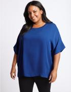 Marks & Spencer Curve Double Layer Half Sleeve Blouse Soft White