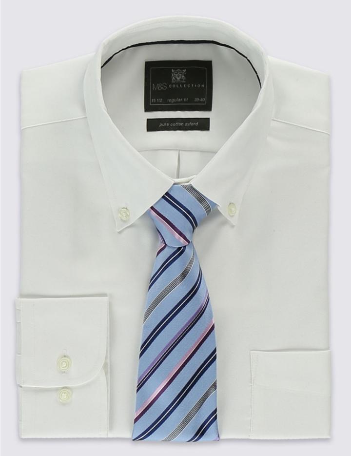 Marks & Spencer Striped Tie Blue Mix
