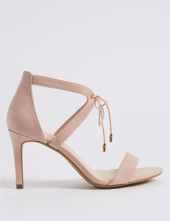Marks & Spencer Extra Wide Fit Lace-up Stiletto Heel Sandals Blush