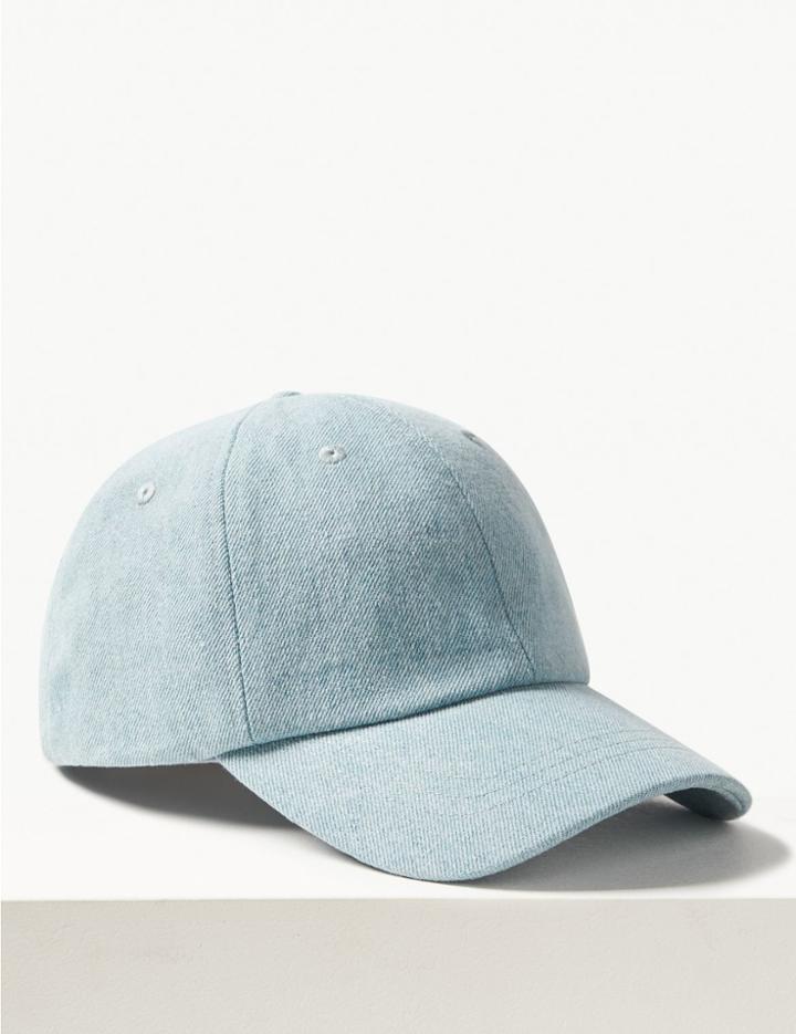 Marks & Spencer Pure Cotton Baseball Cap Denim Mix