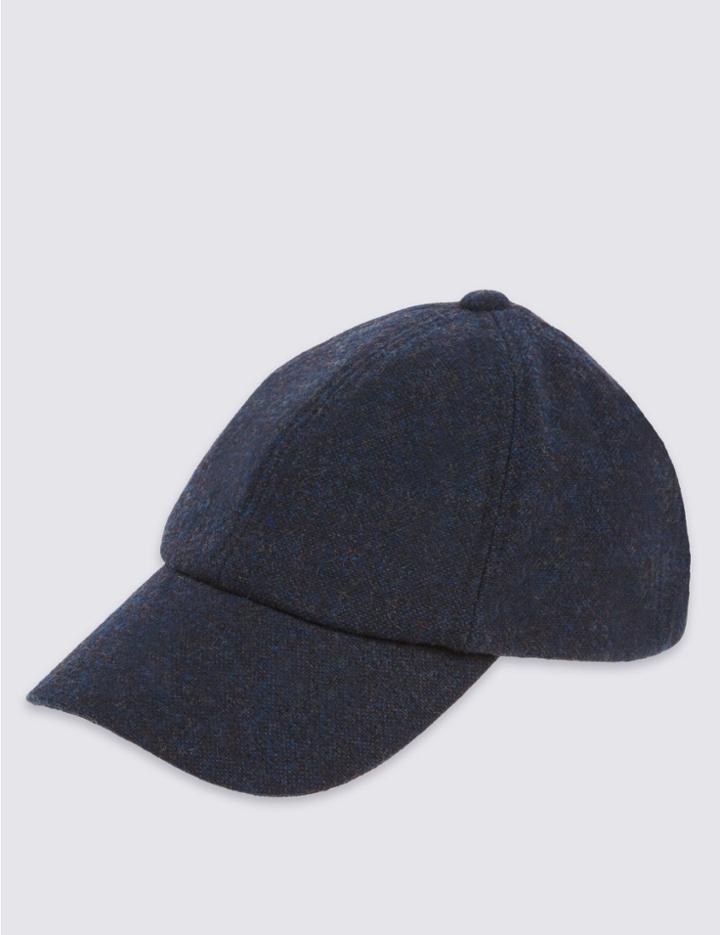 Marks & Spencer Wool Blend Baseball Hat Navy