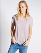 Marks & Spencer Relaxed Short Sleeve T-shirt Blush