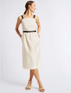 Marks & Spencer Cotton Blend Jacquard Prom Slip Dress Cream Mix