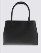 Marks & Spencer Faux Leather Zipped Tote Bag Black
