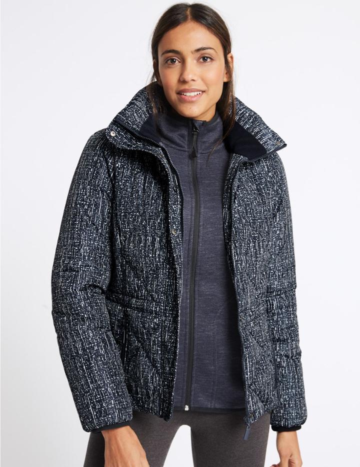 Marks & Spencer Printed Padded Jacket Navy Mix