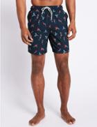 Marks & Spencer Parrot Printed Quick Dry Swim Shorts Navy Mix