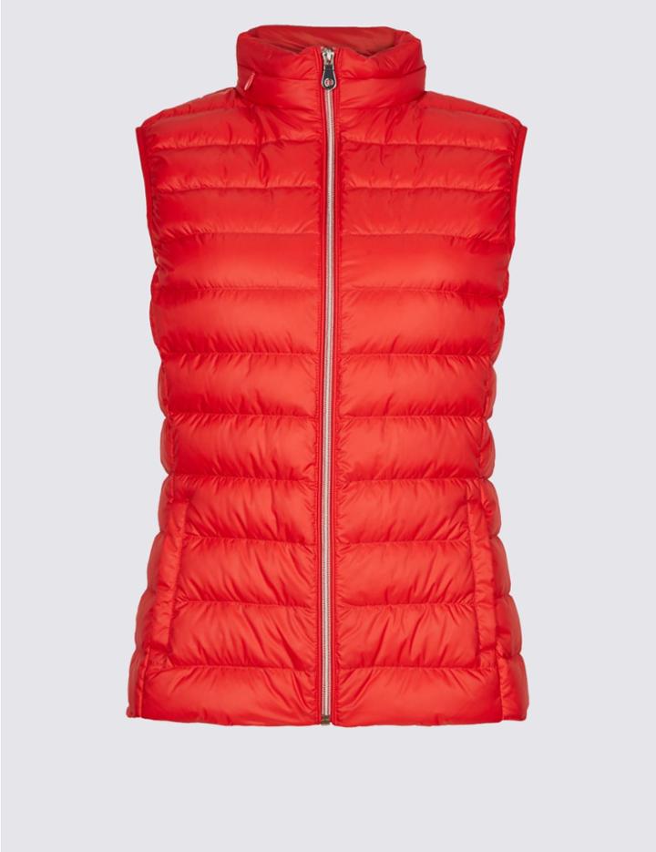 Marks & Spencer Down & Feather Gilet With Stormwear&trade; Poppy