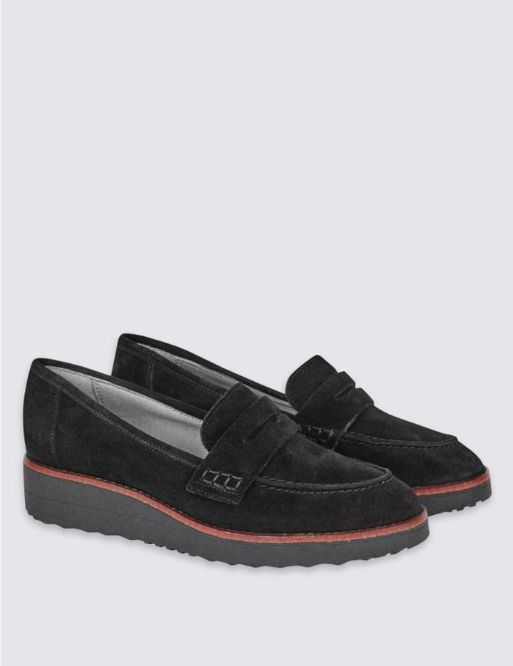 Marks & Spencer Leather Loafers With Insolia Flex&reg; Black