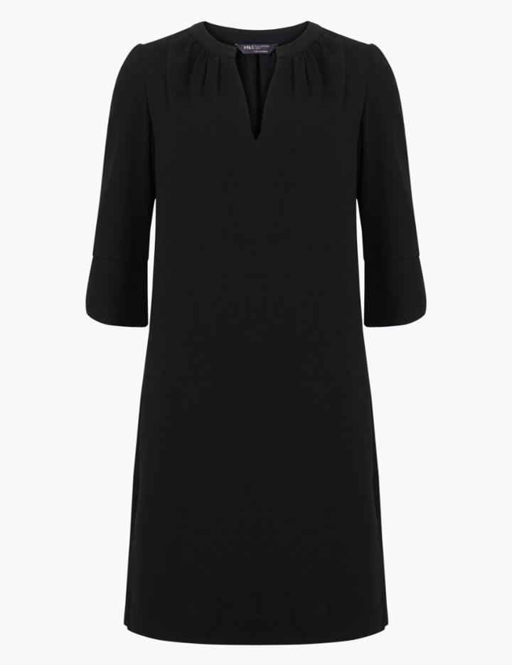 Marks & Spencer Petite Crepe Shift Dress Black