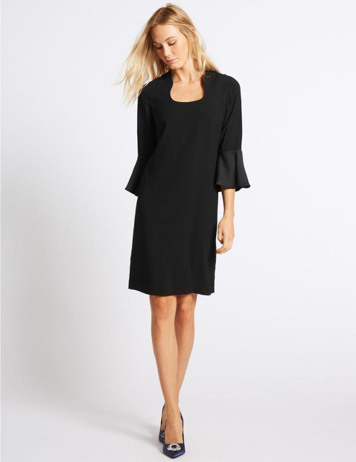 Marks & Spencer Flared Sleeve Shift Dress Black