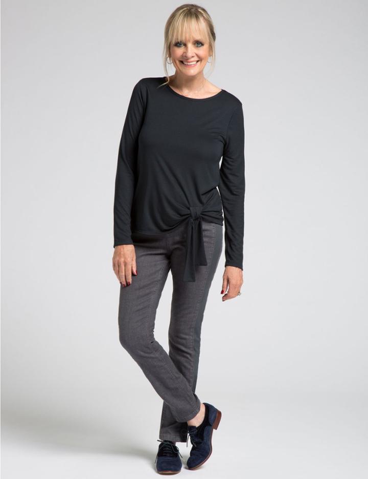 Marks & Spencer Modal Rich Tie Side Long Sleeve T-shirt Blue