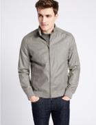 Marks & Spencer Linen Blend Bomber Jacket With Stormwear&trade; Natural