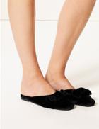 Marks & Spencer Soft Bow Mule Slippers Black Mix