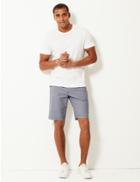 Marks & Spencer Cotton Rich Shorts With Stretch Blue Mix