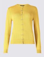 Marks & Spencer Petite Round Neck Cardigan Lemon