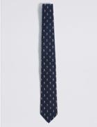 Marks & Spencer Wool Rich Novelty Tie Navy Mix