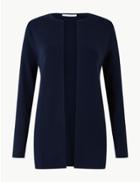 Marks & Spencer Open Front Longline Cardigan Medium Navy