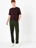Marks & Spencer Slim Fit Cotton Chinos With Stretch Forest Green