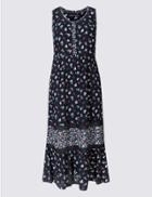 Marks & Spencer Floral Print Patchwork Tiered Tunic Dress Multi