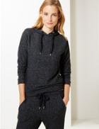 Marks & Spencer Textured Hooded Neck Sweatshirt Charcoal