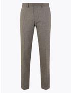 Marks & Spencer Slim Fit Cotton Blend Stretch Trousers Neutral