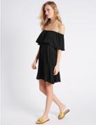 Marks & Spencer Bardot Half Sleeve Swing Dress Black