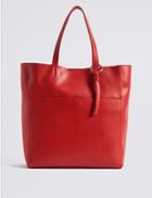 Marks & Spencer Leather Shopper Bag Red