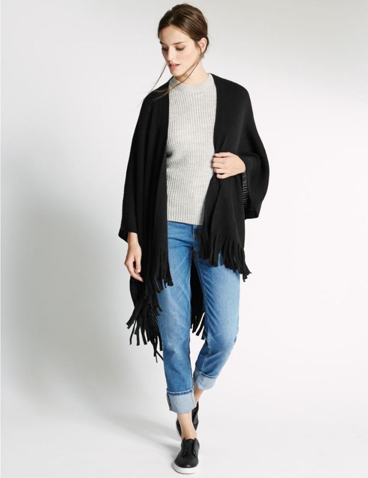 Marks & Spencer Stitch Border Wrap Black