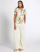 Marks & Spencer Patch Pocket Wide Leg Trousers Winter White