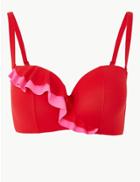Marks & Spencer Underwired Bandeau Bikini Top A-e Pink Mix
