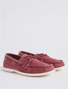 Marks & Spencer Lace-up Boat Shoes With Freshfeet&trade; Red Mix