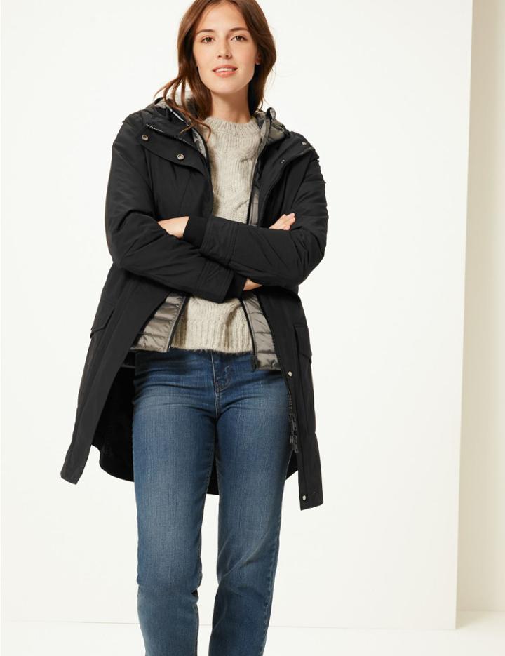 Marks & Spencer Double Layer Parka With Stormwear&trade; Black