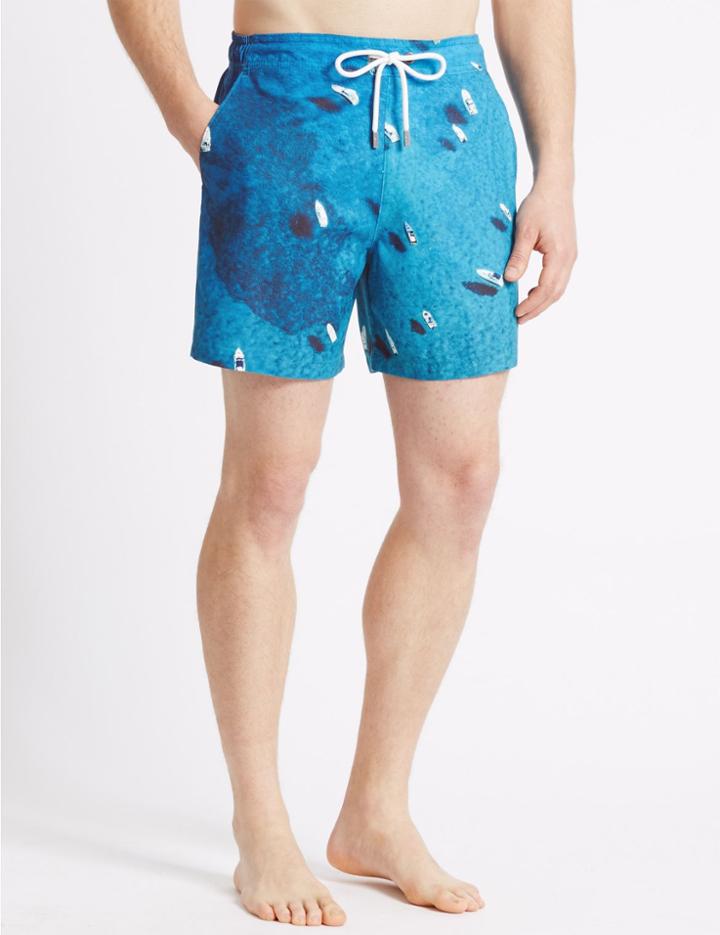 Marks & Spencer Quick Dry Printed Swim Shorts Multi