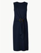 Marks & Spencer Round Neck Bodycon Midi Dress Navy