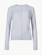 Marks & Spencer Textured Twinset Cardigan Pale Blue