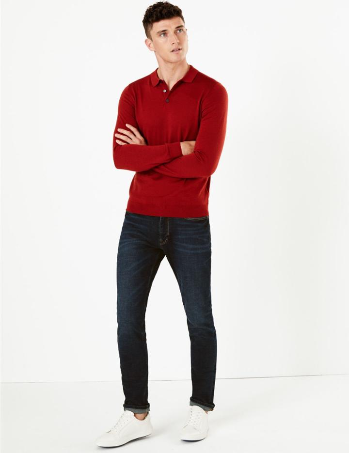 Marks & Spencer Slim Vintage Wash Stretch Jeans Blue/black